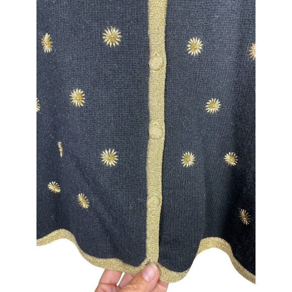 Vintage Charter Club petites by Jane Justin‎  Lambswool Angora Black Cardigan L - Picture 8 of 12